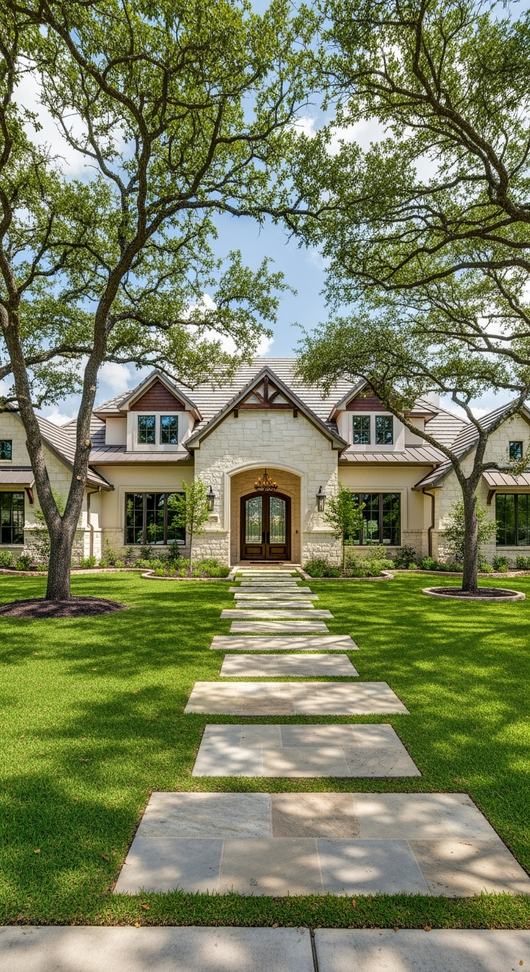 Listing photo thumbnail of a Texas-style stone home exterior
